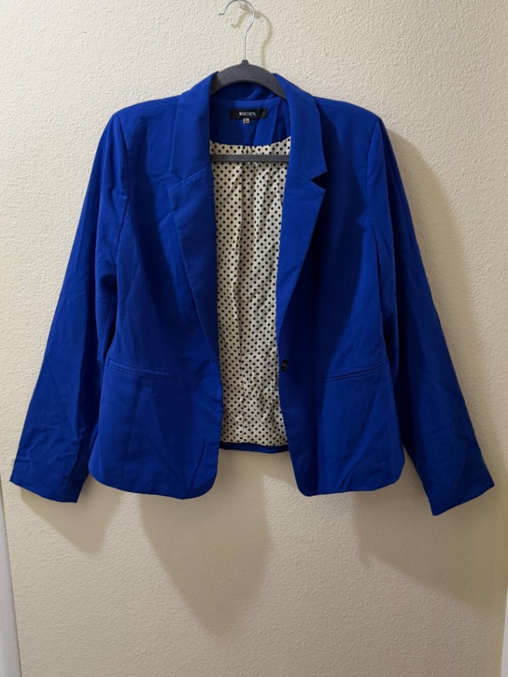 Royal Blue One-Button Blazer - Picture 3 of 4